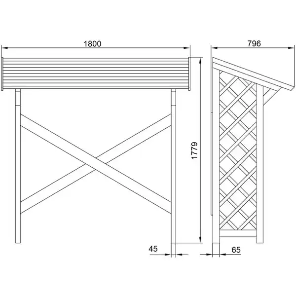 Bild 2 von T & J Kaminholzregal Anne 178 cm x 179 cm