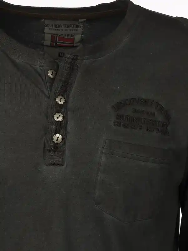 Bild 3 von Herren Henleyshirt mit langem Arm Schwarz