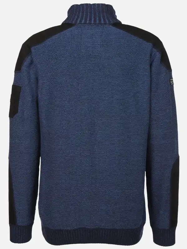 Bild 2 von Herren Stricktroyer mit Stickerei Blau