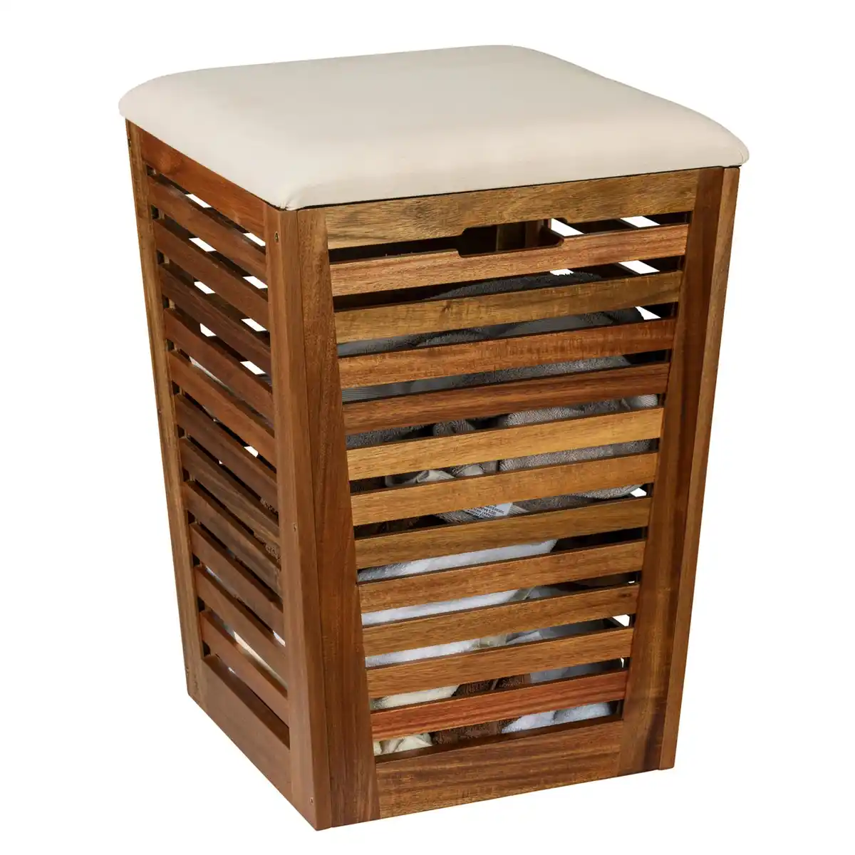 Bild 4 von Wenko Wäschetruhe mit Sitzpolster Fondi 40 cm x 56 cm x 40 cm Akazie 55 l