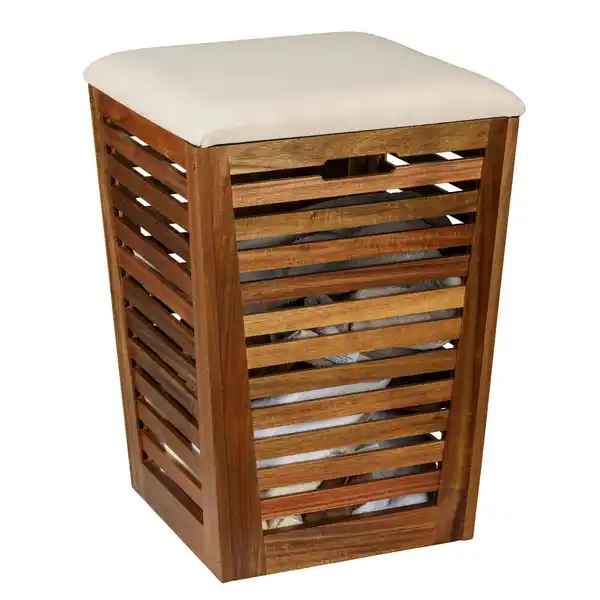 Bild 4 von Wenko Wäschetruhe mit Sitzpolster Fondi 40 cm x 56 cm x 40 cm Akazie 55 l