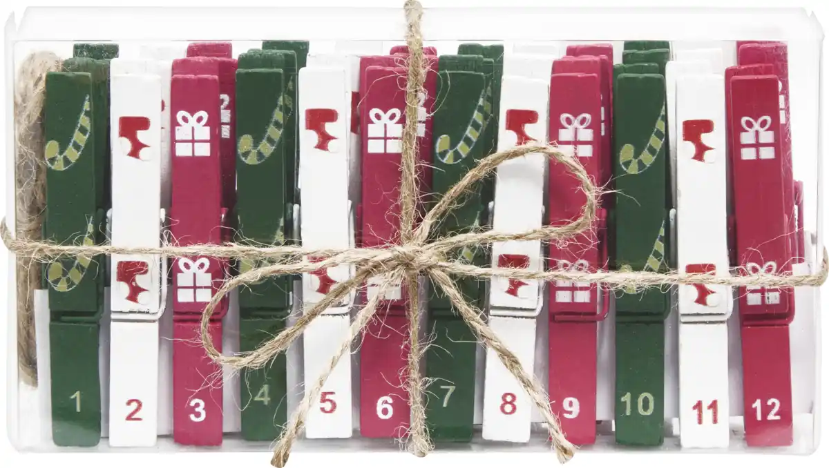 Bild 1 von DEKOWELT KLAMMERN MIT ZAHLEN IN BOX