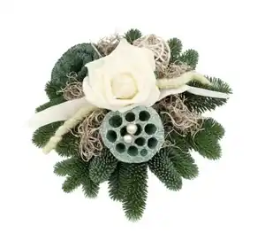 Urnengesteck Rose frosted Ă 25 cm