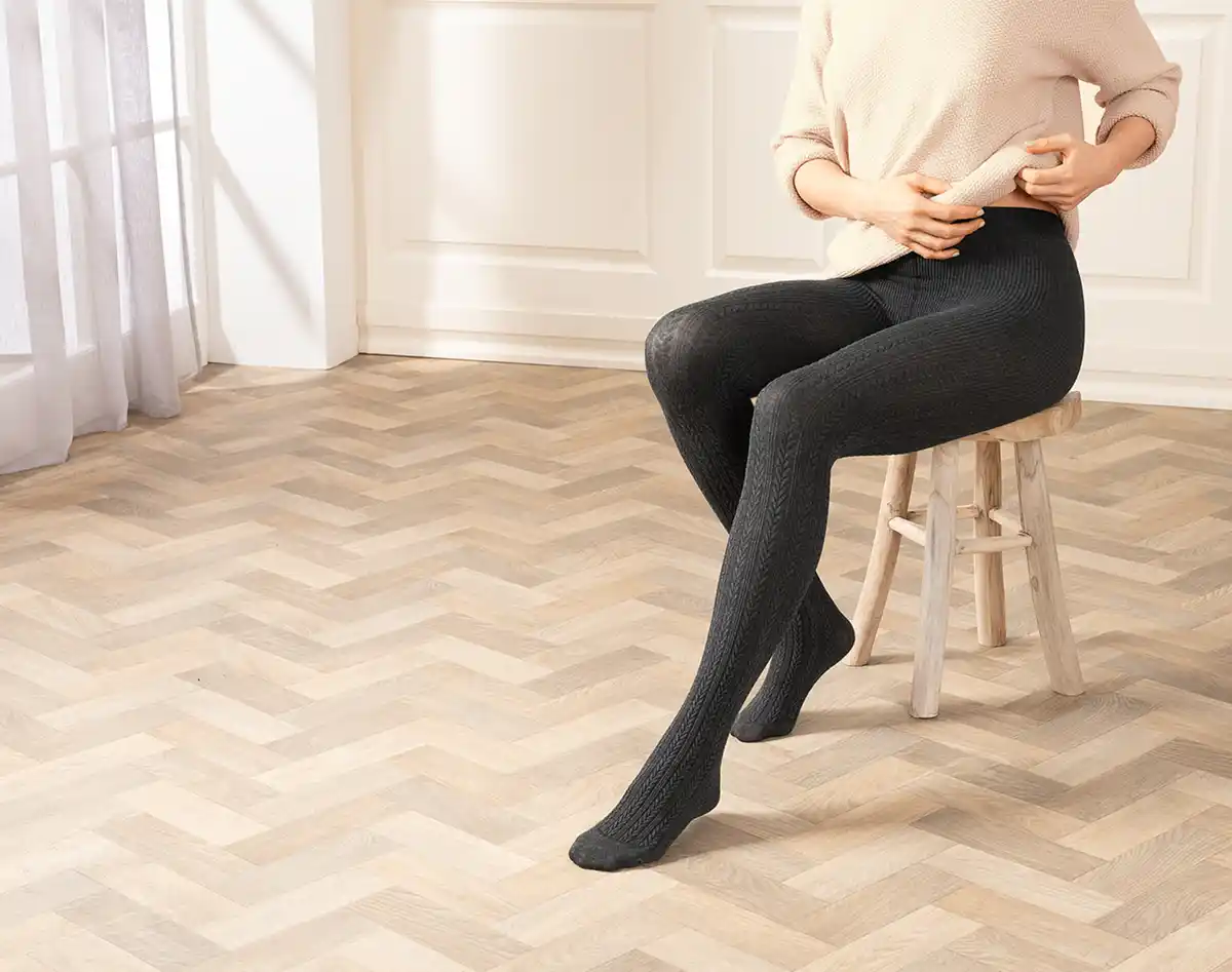 Bild 3 von IDEENWELT Strick-Strumpfhose mit Zopfmuster Größe XL