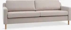 Sofa HELLERUP 3-Sitzer beige Stoff/natur eiche