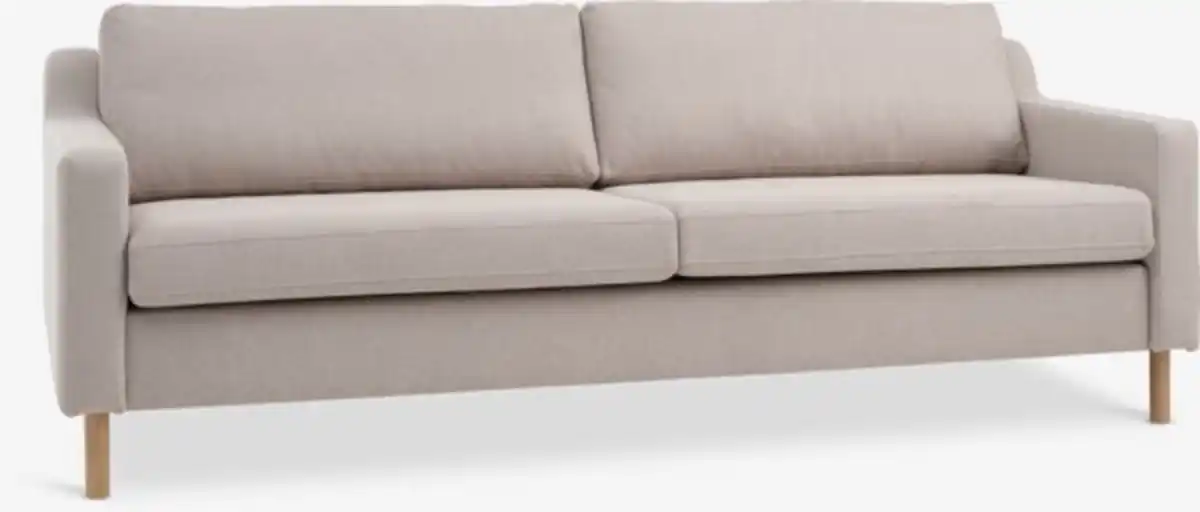 Bild 1 von Sofa HELLERUP 3-Sitzer beige Stoff/natur eiche