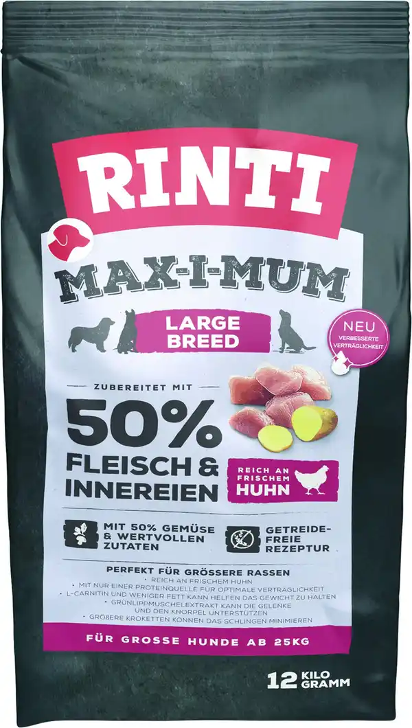 Bild 1 von Rinti Max-i-Mum Hundetrockenfutter Adult 12 kg Huhn
