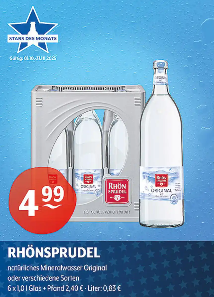 Bild 1 von RHÖNSPRUDEL natürliches Mineralwasser Original oder verschiedene Sorten