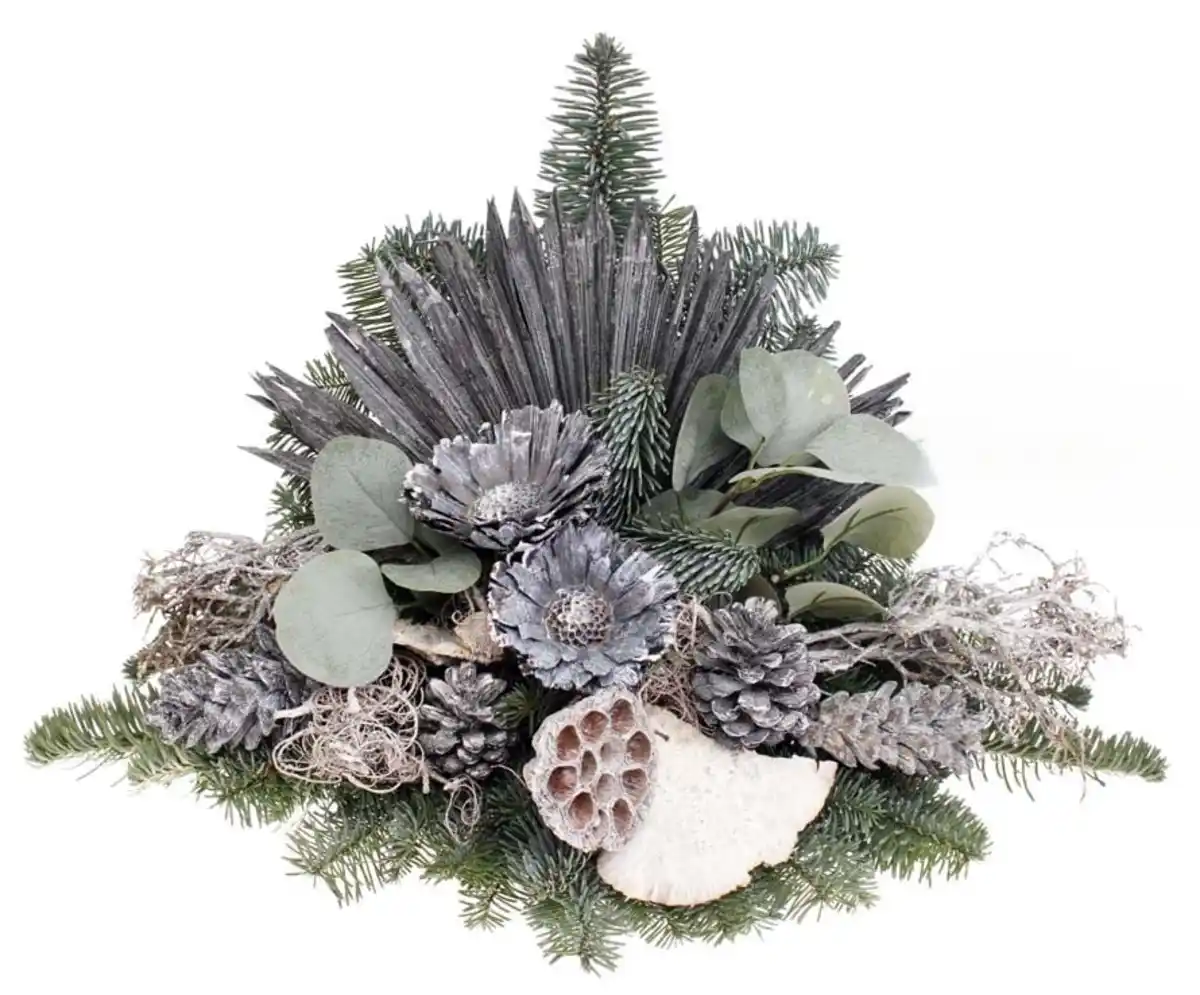 Bild 1 von Nobilis Grableger weiß-grau dekoriert L 33 x B 55 cm