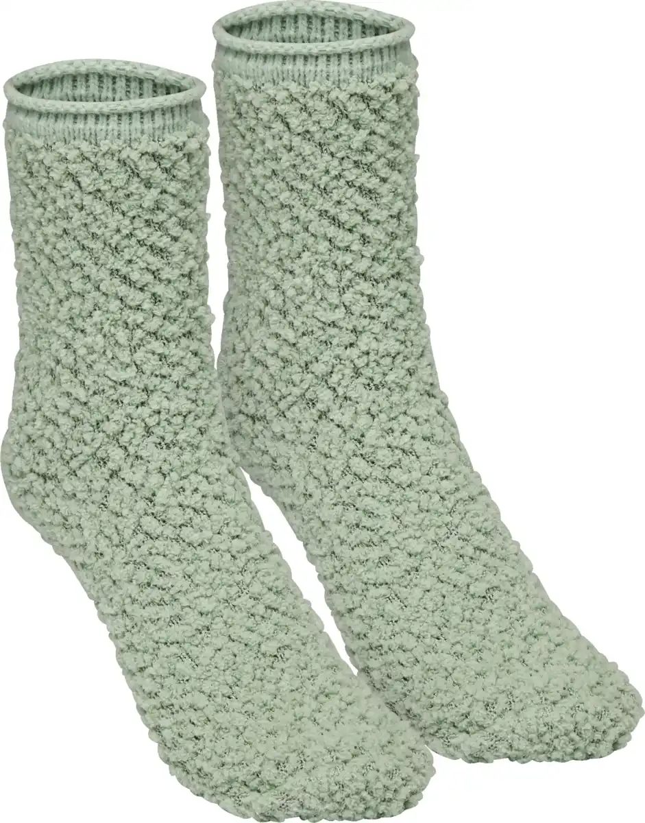 Bild 1 von IDEENWELT Bouclé-Kuschelsocken hellgrün Größe 35/38