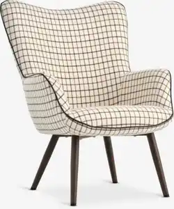 Sessel BIERSTED kariert beige/braun Stoff