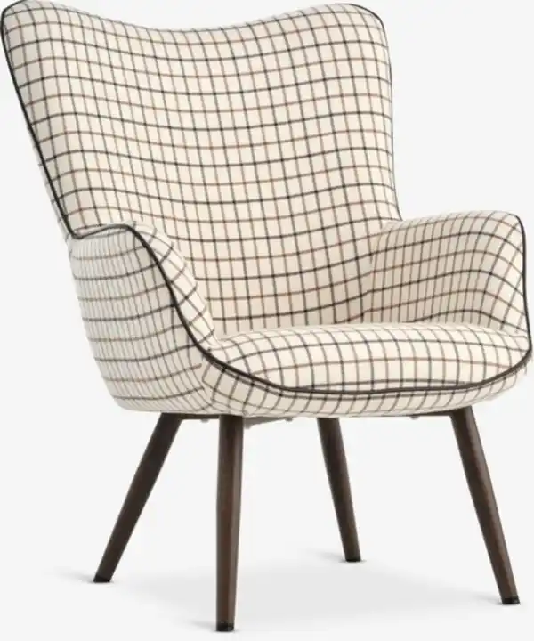 Bild 1 von Sessel BIERSTED kariert beige/braun Stoff