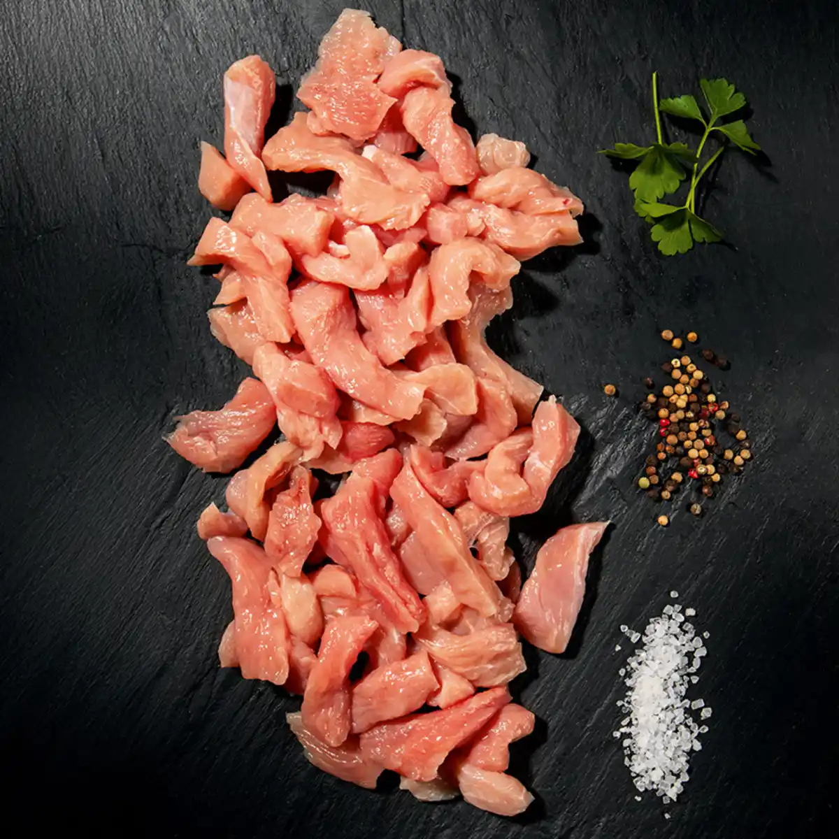 Bild 1 von Gut Langenhof Hähnchen Oberkeulen Geschnetzeltes