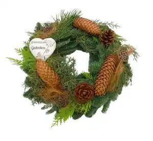 Grabkranz Mix mit Herz Ă 30 cm