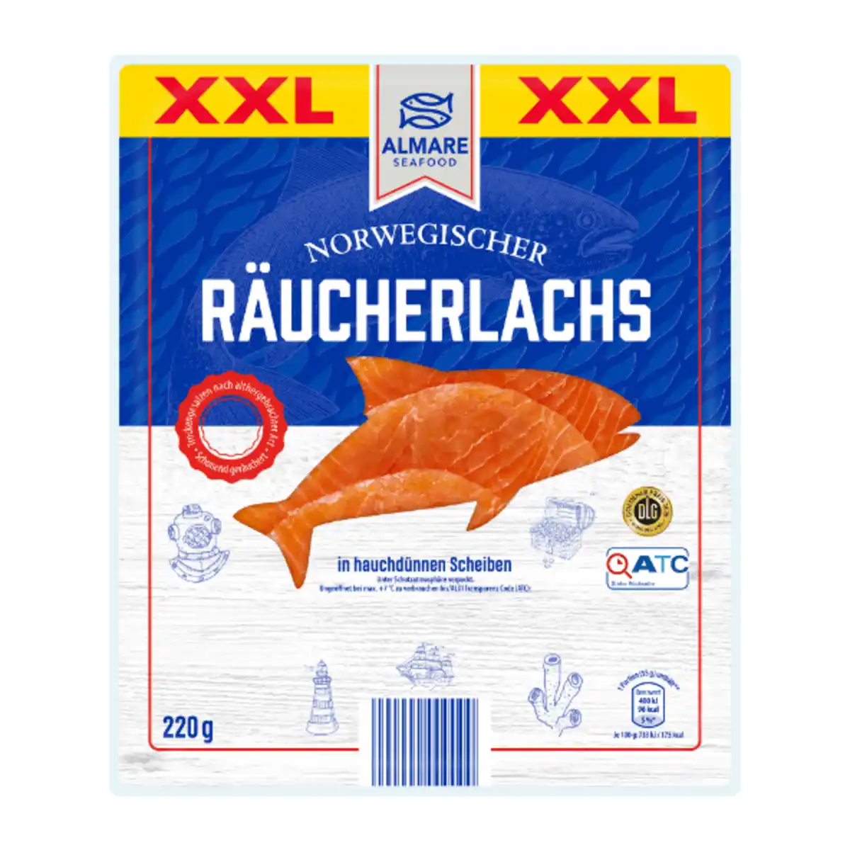 Bild 1 von ALMARE Räucherlachs XXL 220g