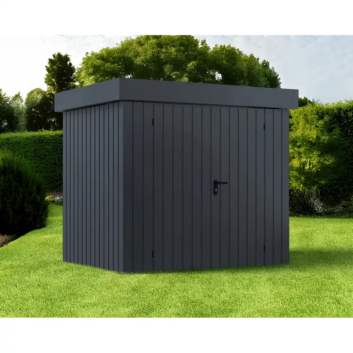 Bild 1 von EcoStar Gerätehaus 'Euroline EFD4 Trend-Sk' anthrazitgrau 229 x 181 x 203 cm, Doppeltür