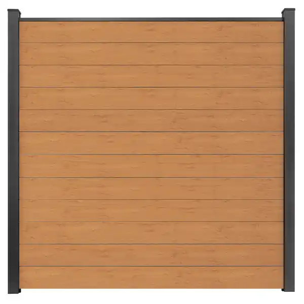 Bild 1 von GroJa Steckzaun 'BasicLine' schmal Stecksystem Eichefarben/natur 180 x 180 cm