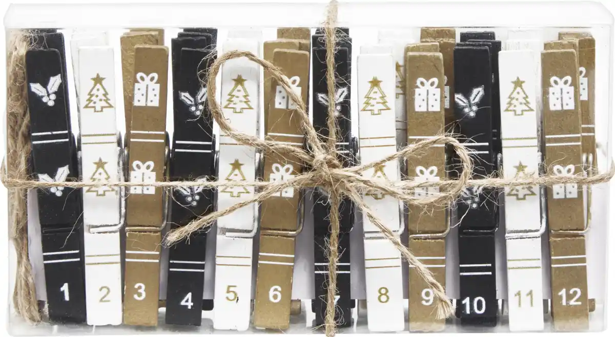 Bild 2 von DEKOWELT KLAMMERN MIT ZAHLEN IN BOX