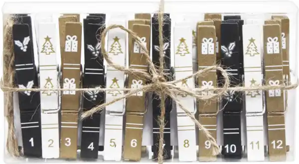 Bild 2 von DEKOWELT KLAMMERN MIT ZAHLEN IN BOX