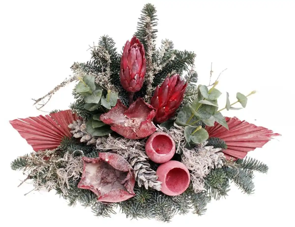 Bild 1 von Nobilis Grableger rot-weiß dekoriert L 33 x B 55 cm