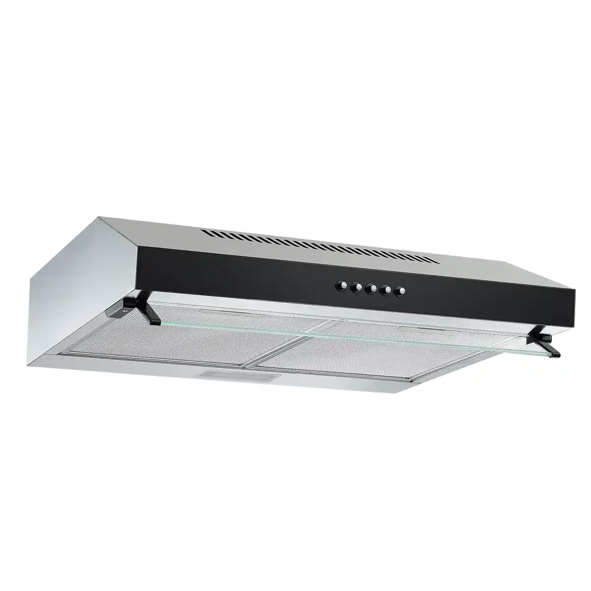 Bild 1 von Respekta Unterbauhaube 'Lili' stahlfarben Metall mit Glasschirm 60 cm