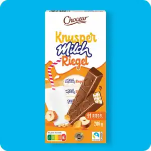 CHOCEUR Milchriegel, Verschiedene Sorten