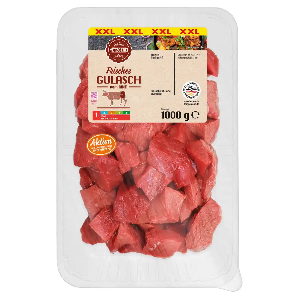 Bild 1 von Rind Gulasch XXL 1 kg