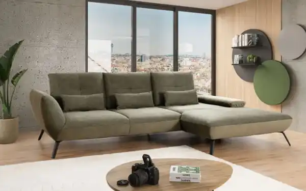 Bild 1 von Wohnlandschaft Dover, olive, Longchair rechts