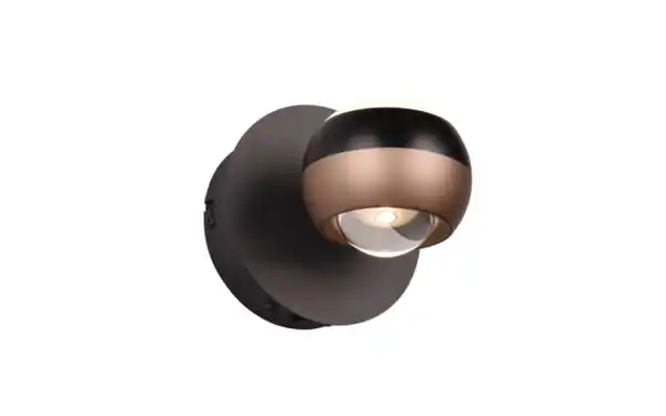 Bild 2 von LED-Wandleuchte Orbit, schwarz/coffee, 1-flammig, 13,5 cm, inkl. Dimmfunktion