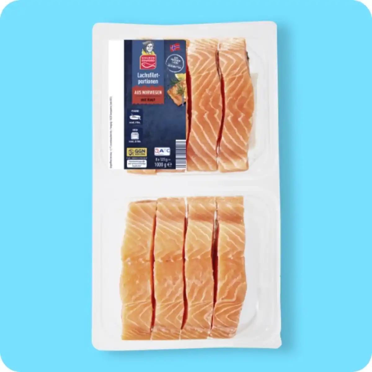 Bild 1 von GOLDEN SEAFOOD Norwegische Lachsfiletportionen, Mit Haut