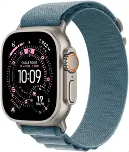 Apple Watch Ultra 3 (49mm) GPS+5G Smartwatch Titan mit Alpine Loop (M) natur/hellblau