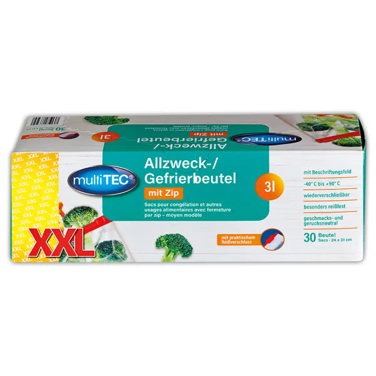 Bild 3 von Multitec Allzweck-/ Gefrierbeutel mit Zip XXL