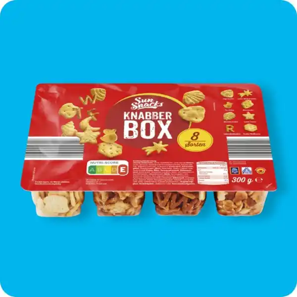 Bild 1 von SUNSNACKS Knabber-Box, Enthält 8 verschiedene Sorten