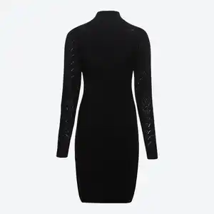 Damen-Strickkleid mit Ajour-Ärmel