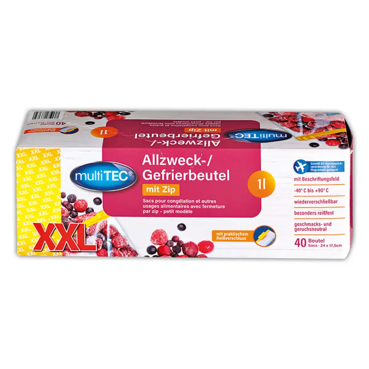 Bild 2 von Multitec Allzweck-/ Gefrierbeutel mit Zip XXL