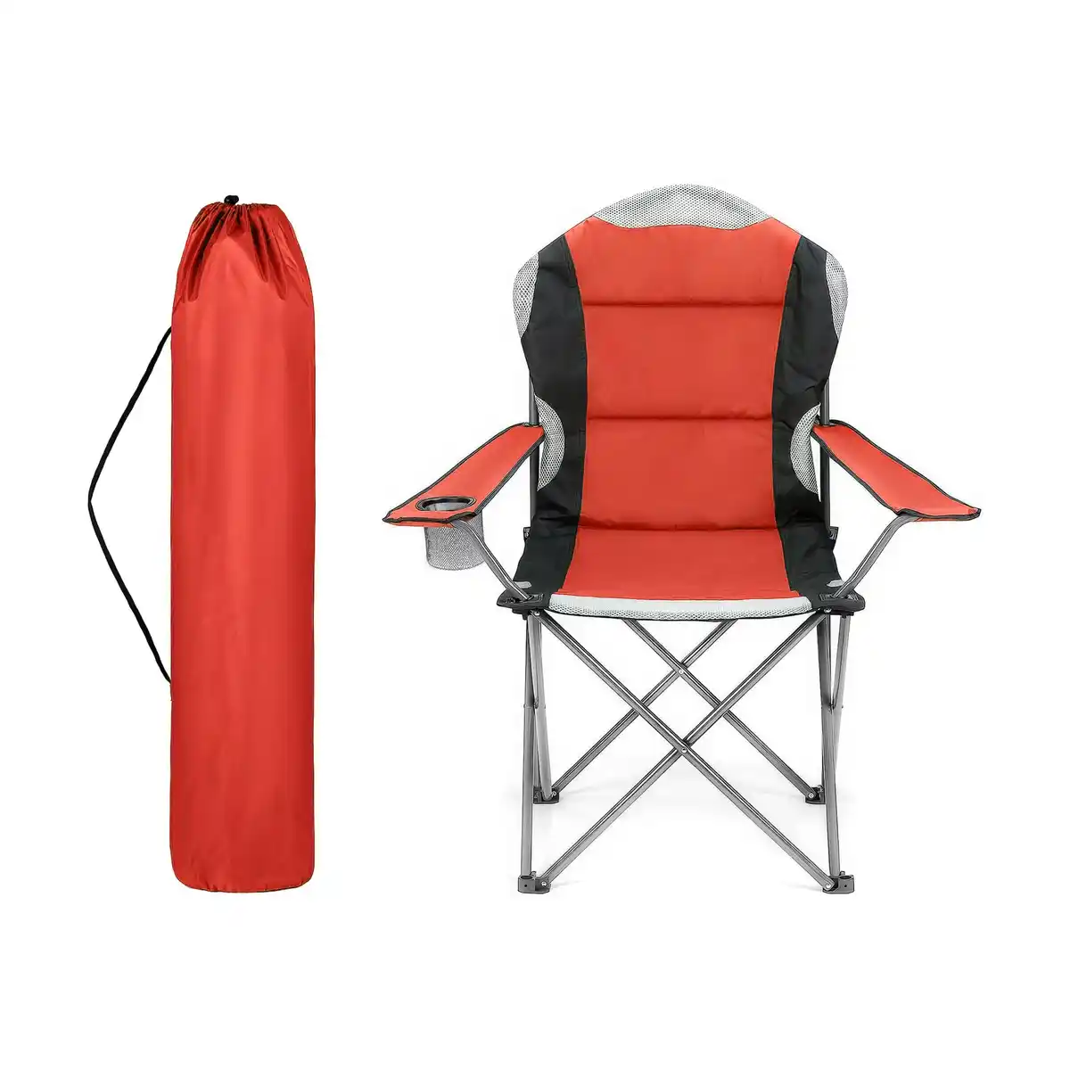 Bild 1 von Deluxe Anglerstuhl 90x60x105cm 2fach. sort Farbe: rot