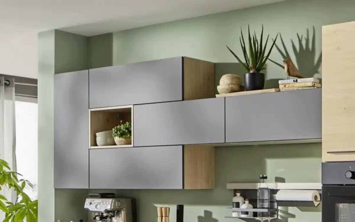 Bild 2 von Express Küchen - Einbauküche Wida/Plamos, Wildeiche Nachbildung/anthrazit matt, inkl. Elektrogeräte