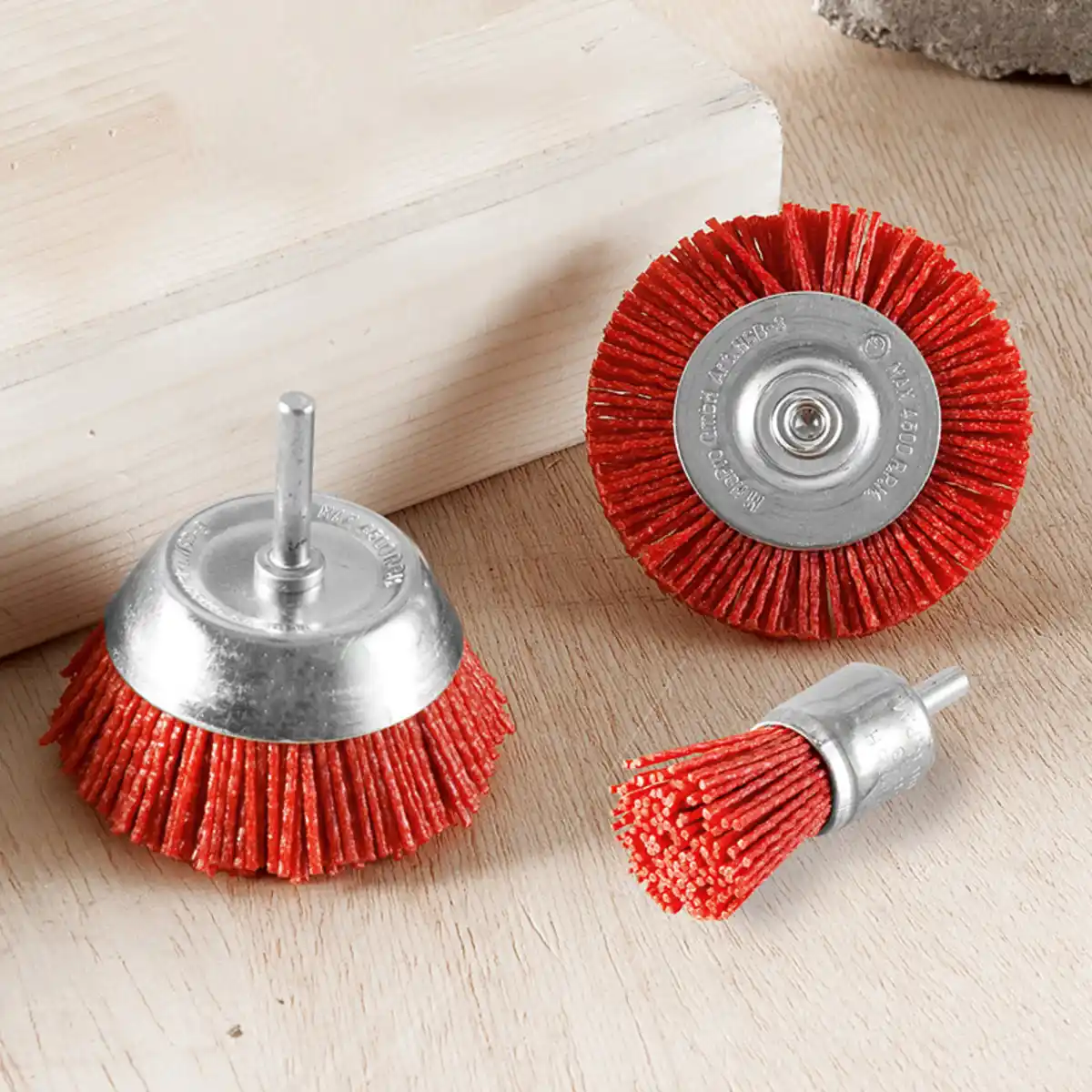 Bild 1 von Kraft Werkzeuge Nylon-Schleifbürsten-Set 3-tlg.