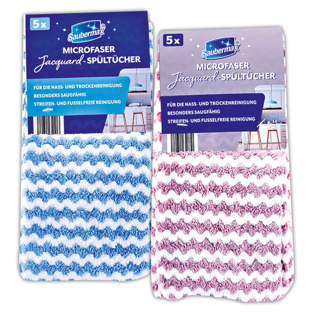 Bild 1 von Saubermax Microfaser Jacquard-Spültücher
