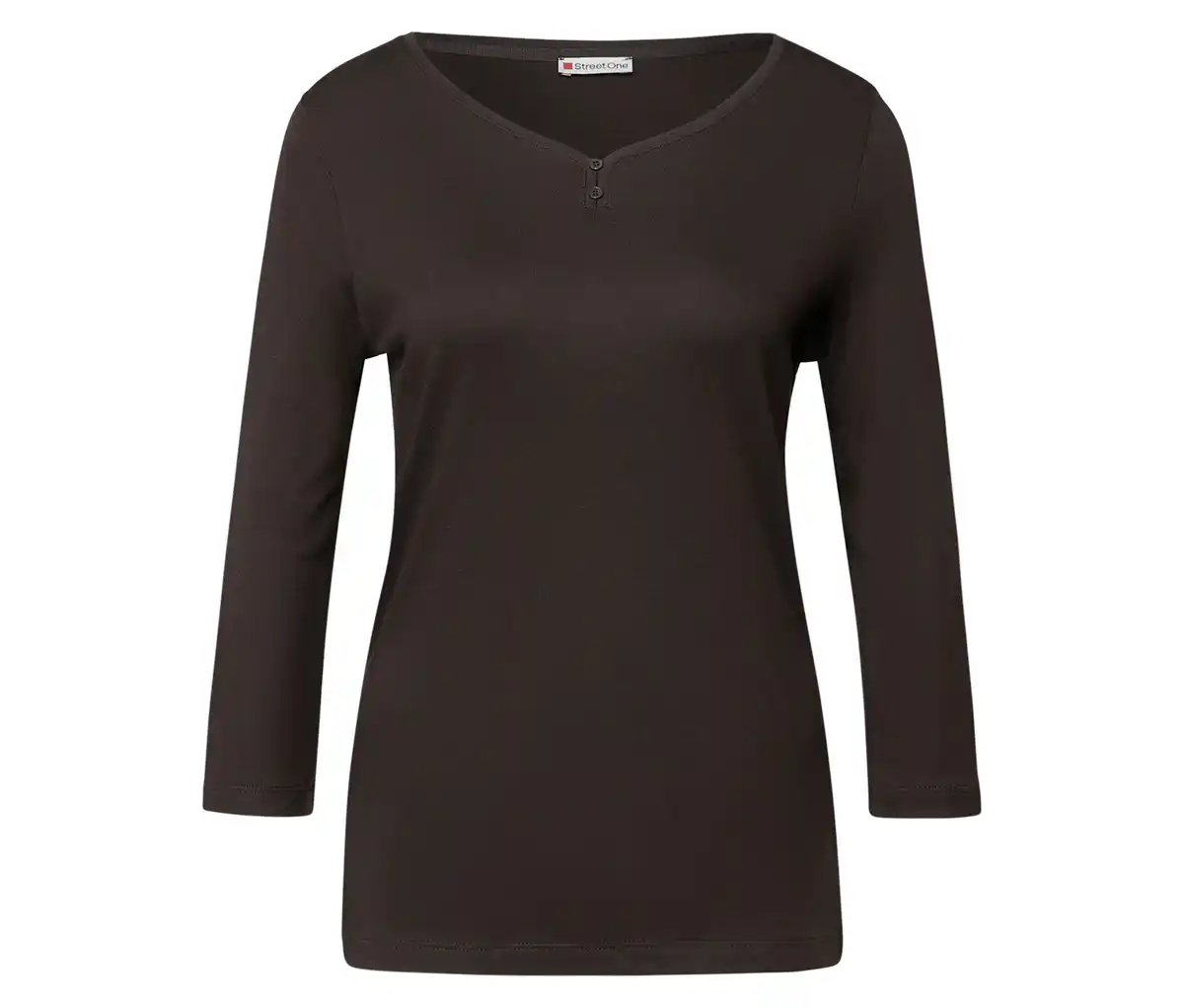 Bild 1 von Street One 3/4-Shirt mit Knopfdetail, braun