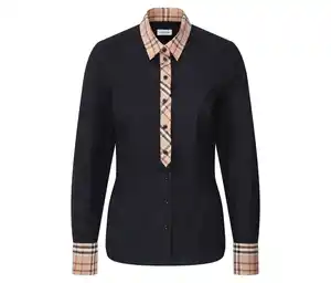 Seidensticker Popeline-Bluse mit Karodetail