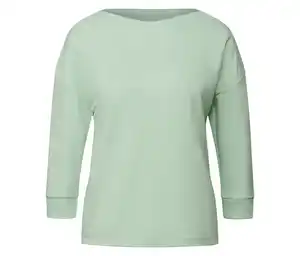 Street One, T-Shirt mit Rippdetail, salbeigrün