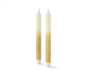2 LED-Echtwachs-Stabkerzen