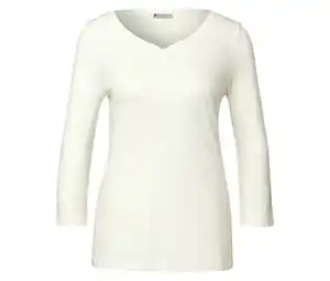 Street One 3/4-Shirt mit Knopfdetail, weiß