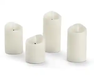 4 LED-Echtwachskerzen, creme