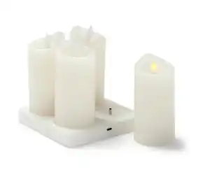 4 LED-Akku-Echtwachskerzen