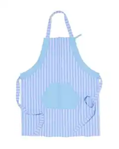 Schürze Baumwolle grau-blau