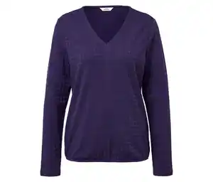 Strukturiertes Langarmshirt, pflaume