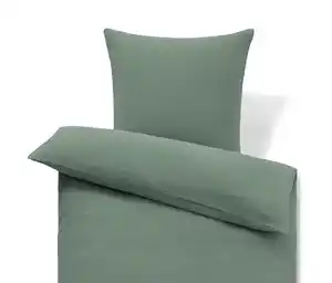 Musselin-Bettwäsche, grün, Normalgröße