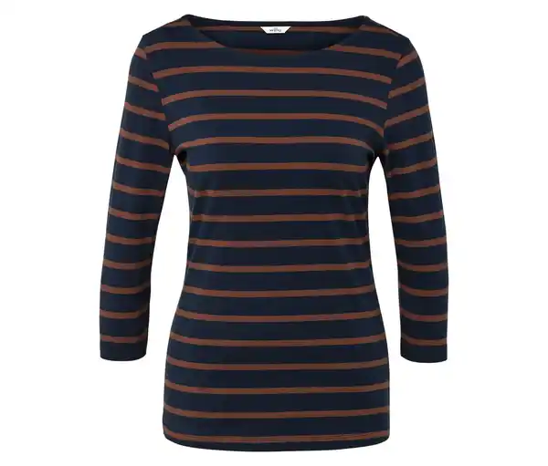 Bild 1 von Gestreiftes Shirt mit 3/4-Arm, navy-cognac
